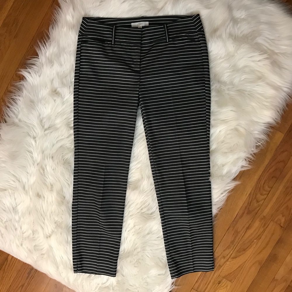 LOFT Marisa The Riviera Pant Striped Ankle Pants